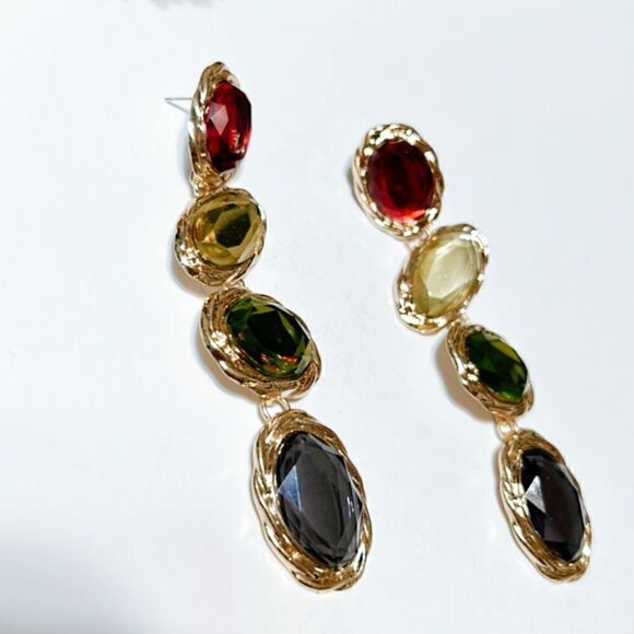 Crystal drop earrings M175 - Picture 5 of 7